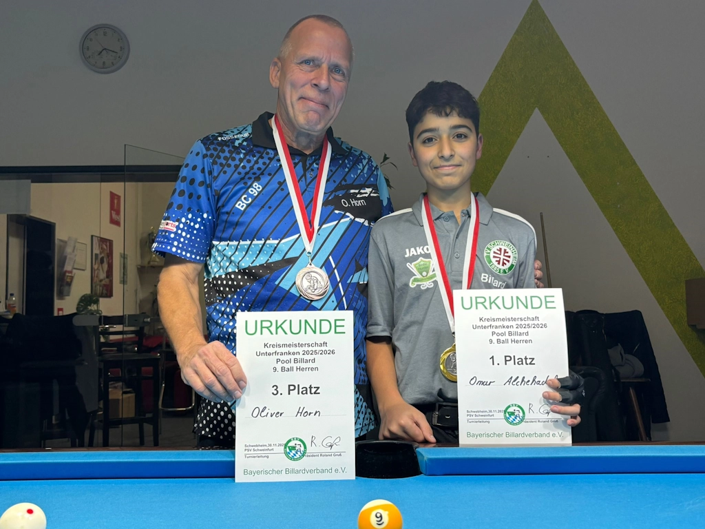 Kreismeisterschaft 9-Ball 2025 - Platz 3 und 1