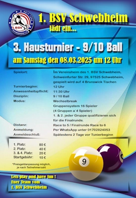 3. Hausturnier - 9/10-Ball
